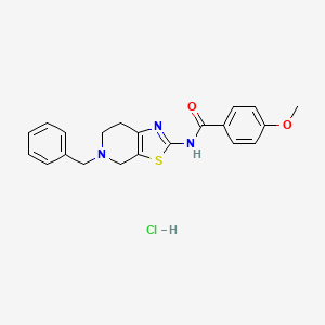 molecular formula C21H22ClN3O2S B2866645 N-{5-benzyl-4H,5H,6H,7H-[1,3]thiazolo[5,4-c]pyridin-2-yl}-4-methoxybenzamide hydrochloride CAS No. 1049758-96-4