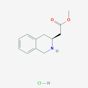 molecular formula C12H16ClNO2 B2866646 methyl 2-[(3S)-1,2,3,4-tetrahydroisoquinolin-3-yl]acetate hydrochloride CAS No. 254102-33-5