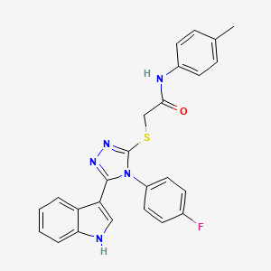 molecular formula C25H20FN5OS B2866650 2-((4-(4-氟苯基)-5-(1H-吲哚-3-基)-4H-1,2,4-三唑-3-基)硫代)-N-(对甲苯基)乙酰胺 CAS No. 946309-10-0