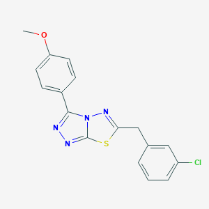 molecular formula C17H13ClN4OS B286666 4-[6-(3-Chlorobenzyl)[1,2,4]triazolo[3,4-b][1,3,4]thiadiazol-3-yl]phenyl methyl ether 