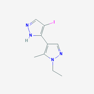 molecular formula C9H11IN4 B2866661 1-Ethyl-4-(4-iodopyrazol-3-yl)-5-methylpyrazole CAS No. 1354703-97-1