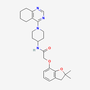 molecular formula C25H32N4O3 B2866662 2-((2,2-dimethyl-2,3-dihydrobenzofuran-7-yl)oxy)-N-(1-(5,6,7,8-tetrahydroquinazolin-4-yl)piperidin-4-yl)acetamide CAS No. 2034408-16-5