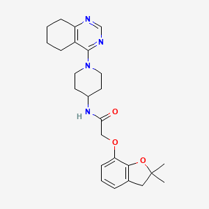 molecular formula C25H32N4O3 B2866662 2-((2,2-二甲基-2,3-二氢苯并呋喃-7-基)氧基)-N-(1-(5,6,7,8-四氢喹唑啉-4-基)哌啶-4-基)乙酰胺 CAS No. 2034408-16-5