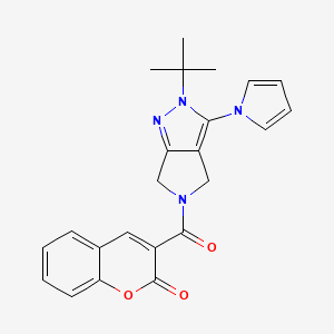 3-(2-(tert-butyl)-3-(1H-pyrrol-1-yl)-2,4,5,6-tetrahydropyrrolo[3,4-c]pyrazole-5-carbonyl)-2H-chromen-2-one