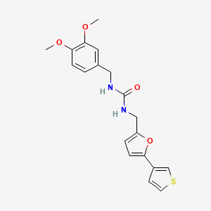molecular formula C19H20N2O4S B2866667 1-(3,4-Dimethoxybenzyl)-3-((5-(thiophen-3-yl)furan-2-yl)methyl)urea CAS No. 2034487-34-6