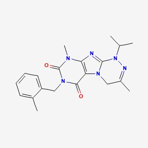 molecular formula C20H24N6O2 B2866668 1-异丙基-3,9-二甲基-7-(2-甲基苄基)-1,4-二氢-[1,2,4]三嗪并[3,4-f]嘌呤-6,8(7H,9H)-二酮 CAS No. 919028-10-7