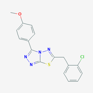 molecular formula C17H13ClN4OS B286667 4-[6-(2-Chlorobenzyl)[1,2,4]triazolo[3,4-b][1,3,4]thiadiazol-3-yl]phenyl methyl ether 