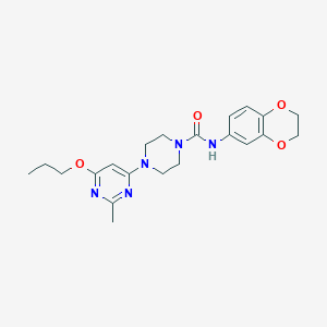 molecular formula C21H27N5O4 B2866670 N-(2,3-dihydrobenzo[b][1,4]dioxin-6-yl)-4-(2-methyl-6-propoxypyrimidin-4-yl)piperazine-1-carboxamide CAS No. 946324-99-8