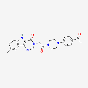 molecular formula C25H25N5O3 B2866673 3-{2-[4-(4-乙酰苯基)哌嗪-1-基]-2-氧代乙基}-8-甲基-3,5-二氢-4H-嘧啶并[5,4-b]吲哚-4-酮 CAS No. 1105200-83-6