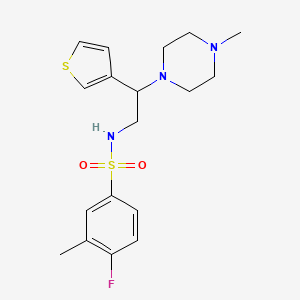 4-fluoro-3-methyl-N-(2-(4-methylpiperazin-1-yl)-2-(thiophen-3-yl)ethyl)benzenesulfonamide