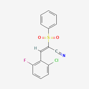 3-(2-Chloro-6-fluorophenyl)-2-(phenylsulfonyl)prop-2-enenitrile