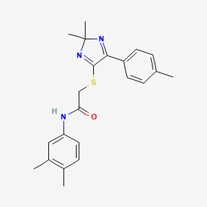 2-((2,2-dimethyl-5-(p-tolyl)-2H-imidazol-4-yl)thio)-N-(3,4-dimethylphenyl)acetamide