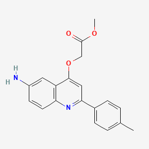 molecular formula C19H18N2O3 B2866694 Methyl {[6-amino-2-(4-methylphenyl)quinolin-4-yl]oxy}acetate CAS No. 1031989-21-5