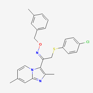 (Z)-{2-[(4-chlorophenyl)sulfanyl]-1-{2,7-dimethylimidazo[1,2-a]pyridin-3-yl}ethylidene}[(3-methylphenyl)methoxy]amine