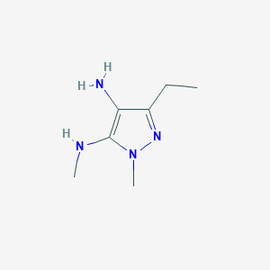 molecular formula C7H14N4 B2866709 3-ethyl-N1,5-dimethyl-1H-pyrazole-4,5-diamine CAS No. 1483264-39-6