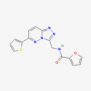 molecular formula C15H11N5O2S B2866717 N-((6-(thiophen-2-yl)-[1,2,4]triazolo[4,3-b]pyridazin-3-yl)methyl)furan-2-carboxamide CAS No. 2034452-74-7