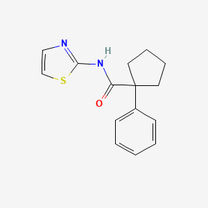 molecular formula C15H16N2OS B2866720 1-phenyl-N-(1,3-thiazol-2-yl)cyclopentane-1-carboxamide CAS No. 932959-47-2