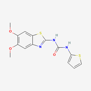 molecular formula C14H13N3O3S2 B2866726 1-(5,6-Dimethoxybenzo[d]thiazol-2-yl)-3-(thiophen-2-yl)urea CAS No. 1207002-38-7
