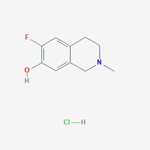 molecular formula C10H13ClFNO B2866732 6-氟-2-甲基-3,4-二氢-1H-异喹啉-7-醇；盐酸盐 CAS No. 2247102-74-3