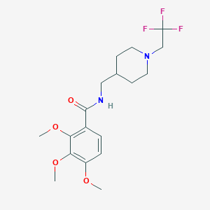 molecular formula C18H25F3N2O4 B2866737 2,3,4-Trimethoxy-N-[[1-(2,2,2-trifluoroethyl)piperidin-4-yl]methyl]benzamide CAS No. 2415518-23-7