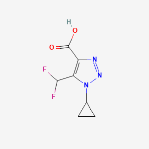 molecular formula C7H7F2N3O2 B2866738 1-环丙基-5-(二氟甲基)-1H-1,2,3-三唑-4-羧酸 CAS No. 1861826-96-1