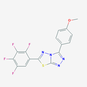 molecular formula C16H8F4N4OS B286674 3-(4-Methoxyphenyl)-6-(2,3,4,5-tetrafluorophenyl)[1,2,4]triazolo[3,4-b][1,3,4]thiadiazole 