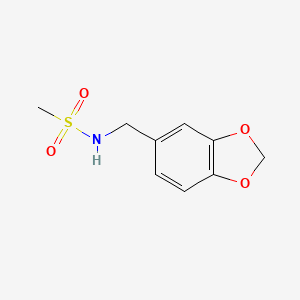 molecular formula C9H11NO4S B2866753 N-(1,3-苯并二氧杂环-5-基甲基)甲磺酰胺 CAS No. 184041-99-4