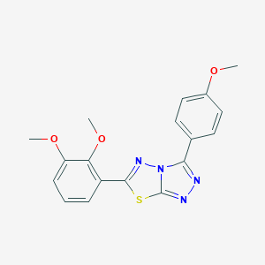 molecular formula C18H16N4O3S B286676 6-(2,3-Dimethoxyphenyl)-3-(4-methoxyphenyl)[1,2,4]triazolo[3,4-b][1,3,4]thiadiazole 