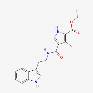 molecular formula C20H23N3O3 B2866767 ethyl 4-[2-(1H-indol-3-yl)ethylcarbamoyl]-3,5-dimethyl-1H-pyrrole-2-carboxylate CAS No. 847462-27-5