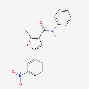 molecular formula C18H14N2O4 B2866769 2-methyl-5-(3-nitrophenyl)-N-phenylfuran-3-carboxamide CAS No. 876871-28-2