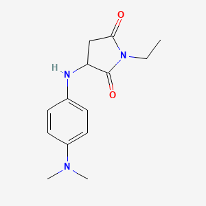 molecular formula C14H19N3O2 B2866770 3-((4-(二甲氨基)苯基)氨基)-1-乙基吡咯烷-2,5-二酮 CAS No. 1008960-27-7