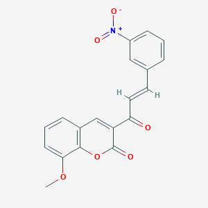 molecular formula C19H13NO6 B2866773 8-甲氧基-3-[(2E)-3-(3-硝基苯基)丙-2-烯酰]-2H-色满-2-酮 CAS No. 690214-02-9