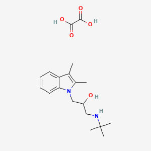 molecular formula C19H28N2O5 B2866776 1-(tert-butylamino)-3-(2,3-dimethyl-1H-indol-1-yl)propan-2-ol oxalate CAS No. 1078152-73-4