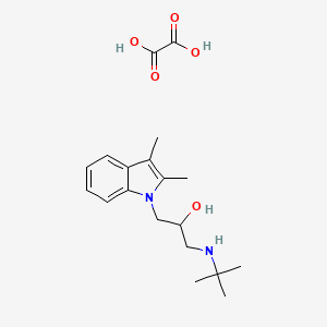 molecular formula C19H28N2O5 B2866776 1-(叔丁基氨基)-3-(2,3-二甲基-1H-吲哚-1-基)丙烷-2-醇草酸盐 CAS No. 1078152-73-4