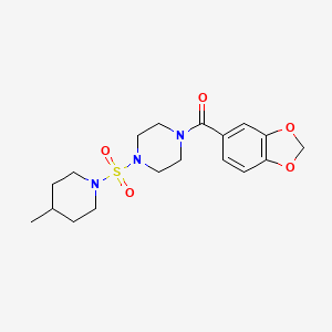 1,3-Benzodioxol-5-yl-[4-(4-methylpiperidin-1-yl)sulfonylpiperazin-1-yl]methanone