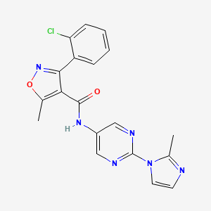 3-(2-chlorophenyl)-5-methyl-N-(2-(2-methyl-1H-imidazol-1-yl)pyrimidin-5-yl)isoxazole-4-carboxamide