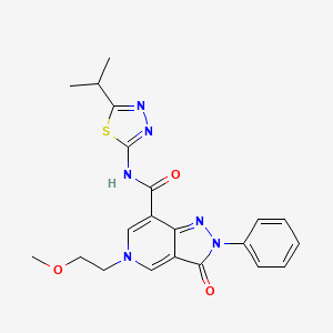 N-(5-isopropyl-1,3,4-thiadiazol-2-yl)-5-(2-methoxyethyl)-3-oxo-2-phenyl-3,5-dihydro-2H-pyrazolo[4,3-c]pyridine-7-carboxamide