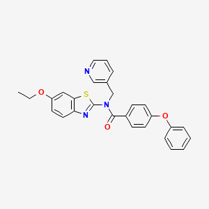 molecular formula C28H23N3O3S B2866803 N-(6-ethoxybenzo[d]thiazol-2-yl)-4-phenoxy-N-(pyridin-3-ylmethyl)benzamide CAS No. 922596-78-9