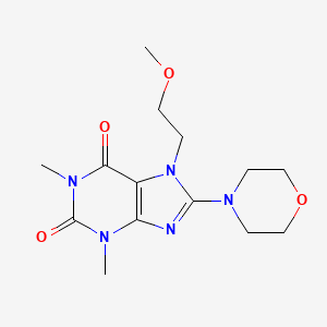 molecular formula C14H21N5O4 B2866806 7-(2-methoxyethyl)-1,3-dimethyl-8-morpholino-1H-purine-2,6(3H,7H)-dione CAS No. 378204-94-5