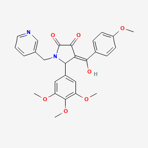 molecular formula C27H26N2O7 B2866808 3-羟基-4-(4-甲氧基苯甲酰)-1-(吡啶-3-基甲基)-5-(3,4,5-三甲氧基苯基)-1H-吡咯-2(5H)-酮 CAS No. 385391-30-0