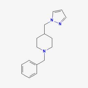 molecular formula C16H21N3 B2866813 4-((1H-吡唑-1-基)甲基)-1-苄基哌啶 CAS No. 1396761-32-2