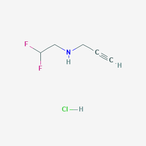 molecular formula C5H8ClF2N B2866817 N-(2,2-Difluoroethyl)prop-2-yn-1-amine;hydrochloride CAS No. 2411284-22-3