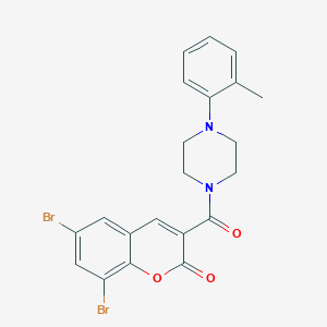 6,8-dibromo-3-(4-(o-tolyl)piperazine-1-carbonyl)-2H-chromen-2-one