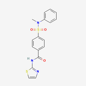 molecular formula C17H15N3O3S2 B2866821 4-[methyl(phenyl)sulfamoyl]-N-(1,3-thiazol-2-yl)benzamide CAS No. 313405-34-4