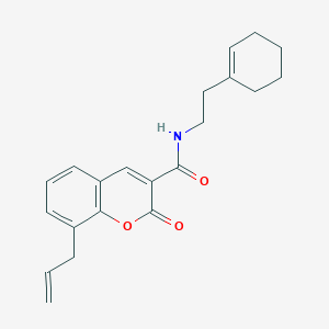 molecular formula C21H23NO3 B2866840 8-烯丙基-N-(2-(环己-1-烯-1-基)乙基)-2-氧代-2H-色烯-3-甲酰胺 CAS No. 325802-68-4