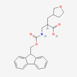 molecular formula C23H25NO5 B2866843 2-[(9H-Fluoren-9-ylmethoxycarbonylamino)methyl]-3-(oxolan-3-yl)propanoic acid CAS No. 2137786-84-4