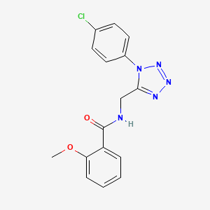 molecular formula C16H14ClN5O2 B2866854 N-((1-(4-氯苯基)-1H-四唑-5-基)甲基)-2-甲氧基苯甲酰胺 CAS No. 1005306-06-8