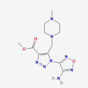 molecular formula C12H18N8O3 B2866858 methyl 1-(4-amino-1,2,5-oxadiazol-3-yl)-5-[(4-methylpiperazin-1-yl)methyl]-1H-1,2,3-triazole-4-carboxylate CAS No. 341501-35-7