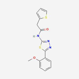 molecular formula C15H13N3O2S2 B2866864 N-(5-(2-methoxyphenyl)-1,3,4-thiadiazol-2-yl)-2-(thiophen-2-yl)acetamide CAS No. 476460-27-2