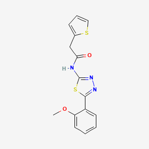 molecular formula C15H13N3O2S2 B2866864 N-(5-(2-甲氧基苯基)-1,3,4-噻二唑-2-基)-2-(噻吩-2-基)乙酰胺 CAS No. 476460-27-2